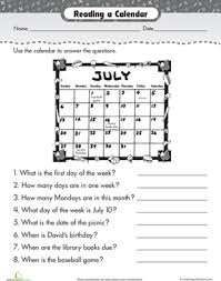 Reading A Calendar Calendar Worksheets Calendar Math Teaching Calendar