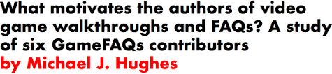That's what the cheats section says to do. View Of What Motivates The Authors Of Video Game Walkthroughs And Faqs A Study Of Six Gamefaqs Contributors First Monday