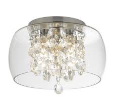 A stunning range of ip44 rated modern bathroom ceiling lighting with free uk delivery! Bathroom Clear Glass Shade 3lt Flush Crystal Drops Indoor Flush Ceiling Lights