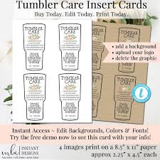 Custom bumper stickers advertise your business on the go. Tumbler Care Card How To Wash Diy Care Card Diy Instructions Package Insert Editable Postcard Tumbler Care Editable Care Instructions Art Collectibles Digital Keyforrest Lt