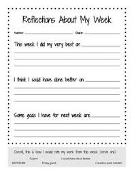 Reflections About My Week Reflection Activities Student Reflection School Counseling