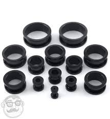 Stainless Steel Black Ear Tunnels 14g 1 Inch