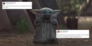 Quit harassing the poor server doing their job and feed baby yoda, karen! Star Wars The Mandalorian 17 Of The Best Baby Yoda Memes Indy100 Indy100