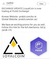 Loyalcoin Lyl Listing On Probit Coindar