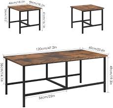 Artie cross legs coffee table. Homfa Living Room Coffee Table Set Of 3 Vintage Utility Furniture For Home Office Occasional Set With 2 Sofa Side End Tables Nesting Coffee Table Set Living Room Furniture Home Kitchen