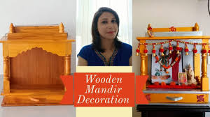 The mandir store manufacturer of pooja mandir with shutters and jali brings to you classical mandir in a contemporary finish and style. Wooden Home Mandir Decoration Diy Home Mandir Painting Decoration Youtube