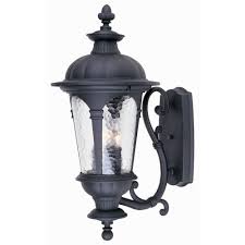 Hampton Bay Renaissance Wall Mount 3 Light Outdoor Black Lamp Hb9312p 05 The Home Depot