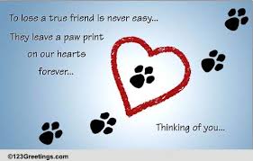 Do something nice for your friend to show your support. Pets Loss Of Pet Cards Free Pets Loss Of Pet Wishes Greeting Cards 123 Greetings