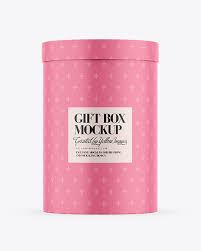 Download Round Gift Paper Box Mockup In Box Mockups On Yellow Images Object Mockups PSD Mockup Templates