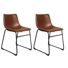 Faux Leather Dining Chair In 2020 Faux Leather Dining Chairs Brown Leather Chairs Leather Dining Chairs