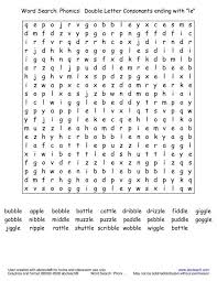 Word Search Phonics Double Letter Consonants Ending With Le 2nd 3rd Grade Worksheet Lesson Syllables Activities Phonics Words 3rd Grade Spelling Words