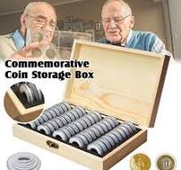 50/100PCS Commemorative Coin Storage Box Adjustment Pad Wooden Collection  Case | eBay