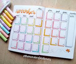 Hi Stationery Monsters Here Is My Monthly Layout For The Month Of November I Wanted To Bullet Journal Writing Bullet Journal Books Bullet Journal Ideas Pages