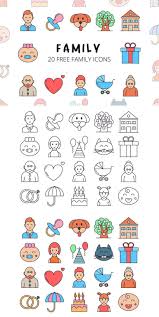 Free Family Vector Icon Set Is A Total Of 20 High Quality Icons Each Has 2 Options Linear And Colored For Example The Free Icon Set Free Icons Icon Set