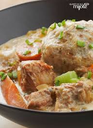 Slow Cooked Pork Stew With Dumplings Kraft What S Cooking Recipe Stew And Dumplings Pork Stew Crockpot Pork