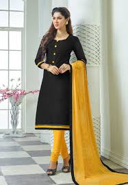 Black And Yellow Suit Design Pin On Dress Materials