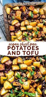 Vegan Sheet Pan Potatoes And Tofu Recipe Vegan Freezer Meals Tofu Recipes Vegan Vegan Recipes Easy