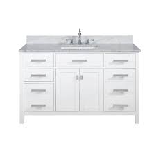 Luca kitchen & bath lc54pbw tuscan 54 single bathroom vanity set in midnight blue with carrara marble top and sink amazon on sale for $1,299.00 original price $1,375.65 $ 1299.00 $1,375.65 Design Element Valentino 54 In W X 22 In D Bath Vanity In White With Carrara Marble Vanity Top In White With White Basin V01 54 Wt The Home Depot