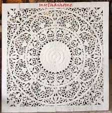 Large White King Headboard Mandala Wall Art Panel Bohemian Etsy Panel Wall Art Mandala Wall Art Wooden Wall Art Panels