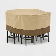 Patio furniture set cover outdoor sectional sofa set covers outdoor table and chair set covers water resistant large 98 l x 78 w x 32 h 4.3 out of 5 stars 5,231 $33.99 $ 33. Veranda Tall Round Patio Table Chair Set Cover Light Beige L Classic Accessories Target