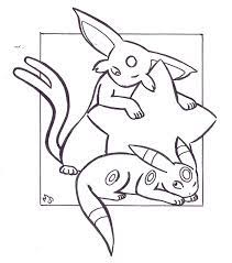 Star Espeon Umbreon Lineart By Fluna On Deviantart
