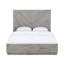 Diy headboards with lights and hidden storage. Modus Furniture Alexandra Light Wood Rustic Latte Full Platform Bed With Herringbone Patterned Headboard 5rs3h4 The Home Depot