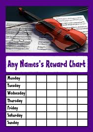 Purple Violin Star Sticker Reward Chart