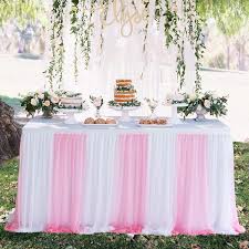 Buy Pink Tulle Table Skirts 6ft Baby Shower Tablecloth For Girl Gender Reveal Tulle Table Cloth Cover Tutu Table Skirt For Birthday Party Cake Dessert Banquet Table Decorations Online In Indonesia B07q56k5zp