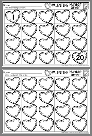 Valentine Number Order Kindergarten Valentines Math Valentines Valentine Worksheets