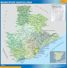 Spain is one of nearly 200 countries illustrated on our blue ocean laminated map of the world. Municipalities Barcelona Map From Spain Wall Maps