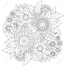 Children's printable godzilla coloring pages v9hxd. Coloring Book Page For Adult And Kids Cute Doodle Composition With Abstract Flowers And Leaves Ornamental Anti Stress Pattern Royalty Free Cliparts Vectors And Stock Illustration Image 127180376