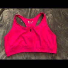 Xersion 3x Hot Pink Sports Bra Zippered Strappy