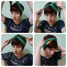 How To Tie A Retro Style Headscarf Headbands For Short Hair Scarf Hairstyles Short Hair Styles