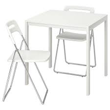 Ikea lack side table display square small coffee table office bedroom 55x55 uk. Melltorp Nisse Table And 2 Folding Chairs White White Ikea