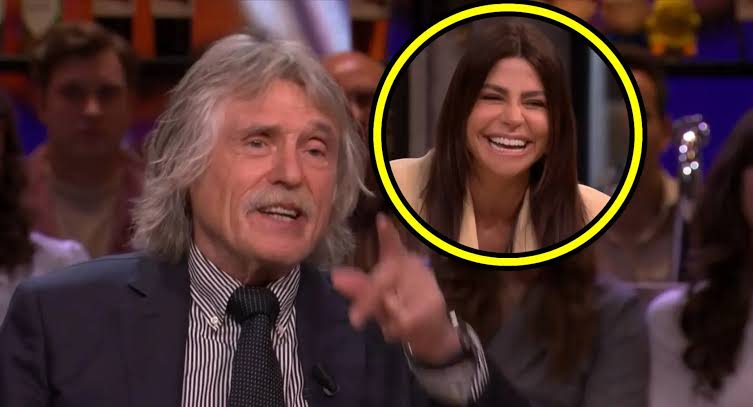 Johan Derksen probeert Olcay Gulsen te verleiden om slaapkamergeheimpje te  onthullen (video!)