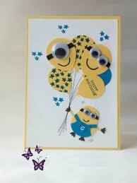 Handmade Happy Birthday Greetings For Kids 2 Smiling Face Handmade Cards For Kids 1 Minion Birthday Card Minion Card Handmade Birthday Cards