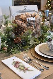 Simple Woodland And Pine Cone Christmas Table Setting Diy Christmas Table Christmas Table Settings Christmas Table