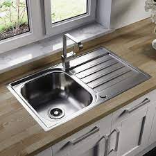Image not available for color: Astini Cagliari 1 0 Bowl Brushed Stainless Steel Kitchen Sink Waste Kitchen From Taps Uk