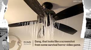 For example, for an 8 foot ceiling, the fixture should hang 30 inches to 36 inches above the table, depending on the size of the chandelier. Viral Picture Of Icicles Hanging From Ceiling Fan In Texas Leaves Netizens Worried Trending News The Indian Express