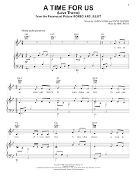 Chord romeo / love story piano notes with letters and chords for beginners. Nino Rota A Time For Us Love Theme Sheet Music Download Pdf Score 197208