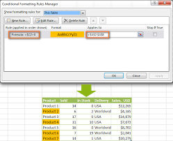 Excel Conditional Formatting Formulas