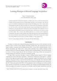 Pdf Learning Strategies In Second Language Acquisition