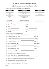 pdf adjectives comparative and superlative exercises