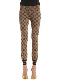 Rrp€165 gucci opaque tights cashmere wool & silk blend ribbed knit made in italy. Gucci Gg Jacquard Wool Leggings In Beige Natural Lyst