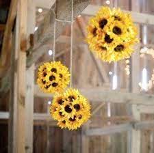 Artificial Sunflowers Kissing Ball In Yellow Br 7 Diameter Fake Flowers Sunflower Wedding Flowers