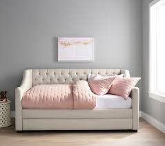 They all take twin size mattresses. Tufted Daybed Trundle Pottery Barn Kids