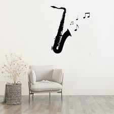 Living room music wall decor. Saxophone Music Notes Wall Decal For Living Room Music Room Home Decor Wall Art Sticker Wallpaper Vinyl Removable Dw7219 Hot Discount 9b4cc0 Goteborgsaventyrscenter