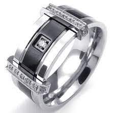 Mens Cubic Zirconia Stainless Steel Ring Charm Elegant Wedding Band Black Silver Us Size 7 To 13 Drop Shipping Rose Gold Engagement Rings Promise Ring From Whit Titanium Rings For Men