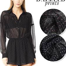 Black And White Polka Dot Chiffon Fabric Polka Dot White Red Tiny Dots Print Black 100 Pure Silk Silk Chiffon Fabric Printed Silk Fabric Silk Chiffon