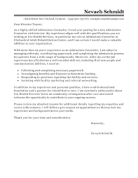 Admissions Counselor Cover Letter Example Cover Letters Livecareer Com